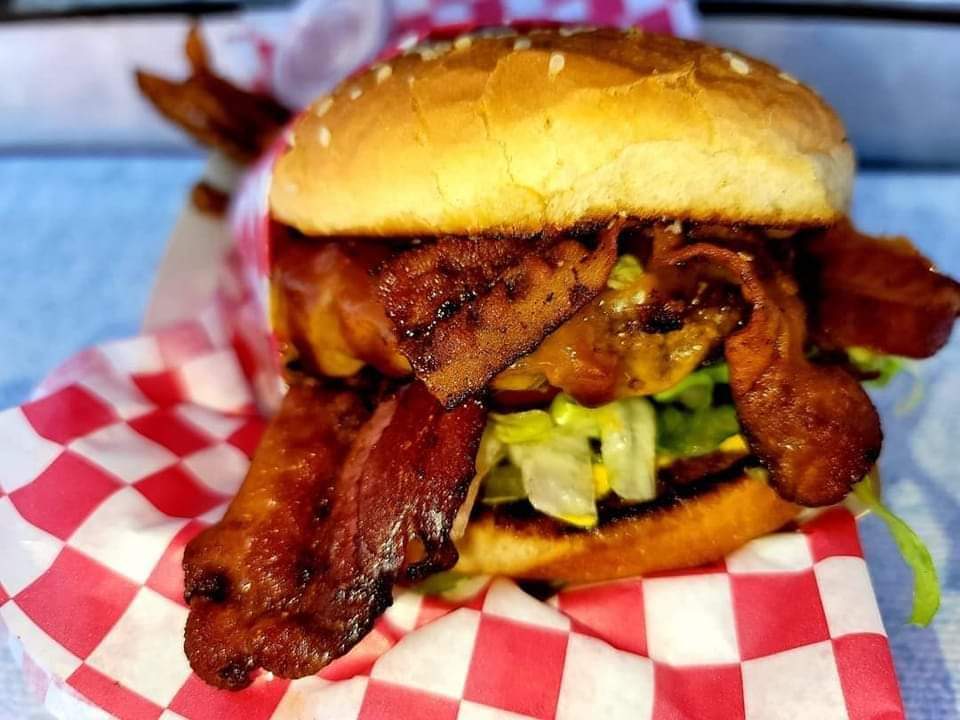 Loaded bacon cheeseburger
