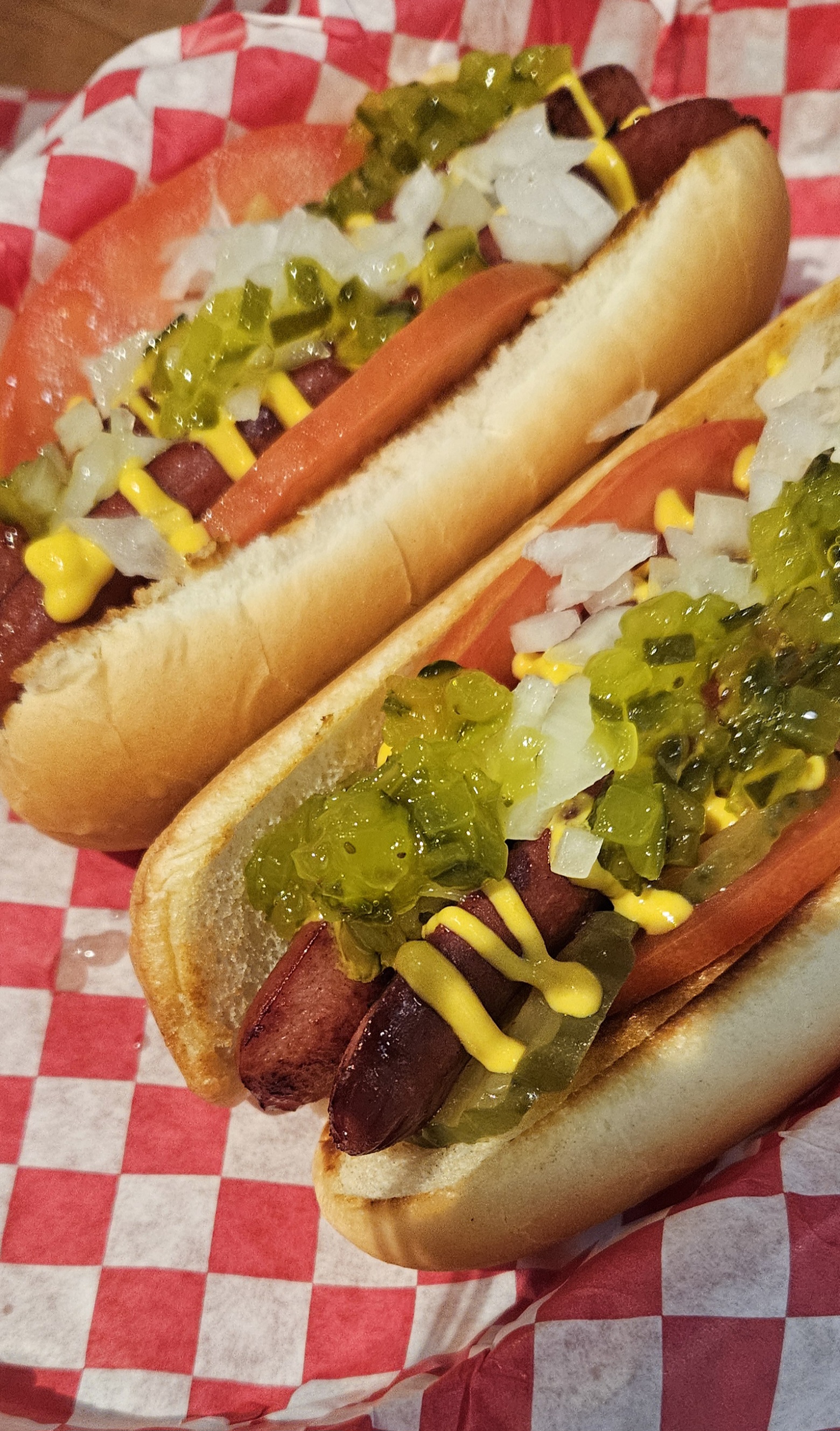 Hot dogs with all the fixings