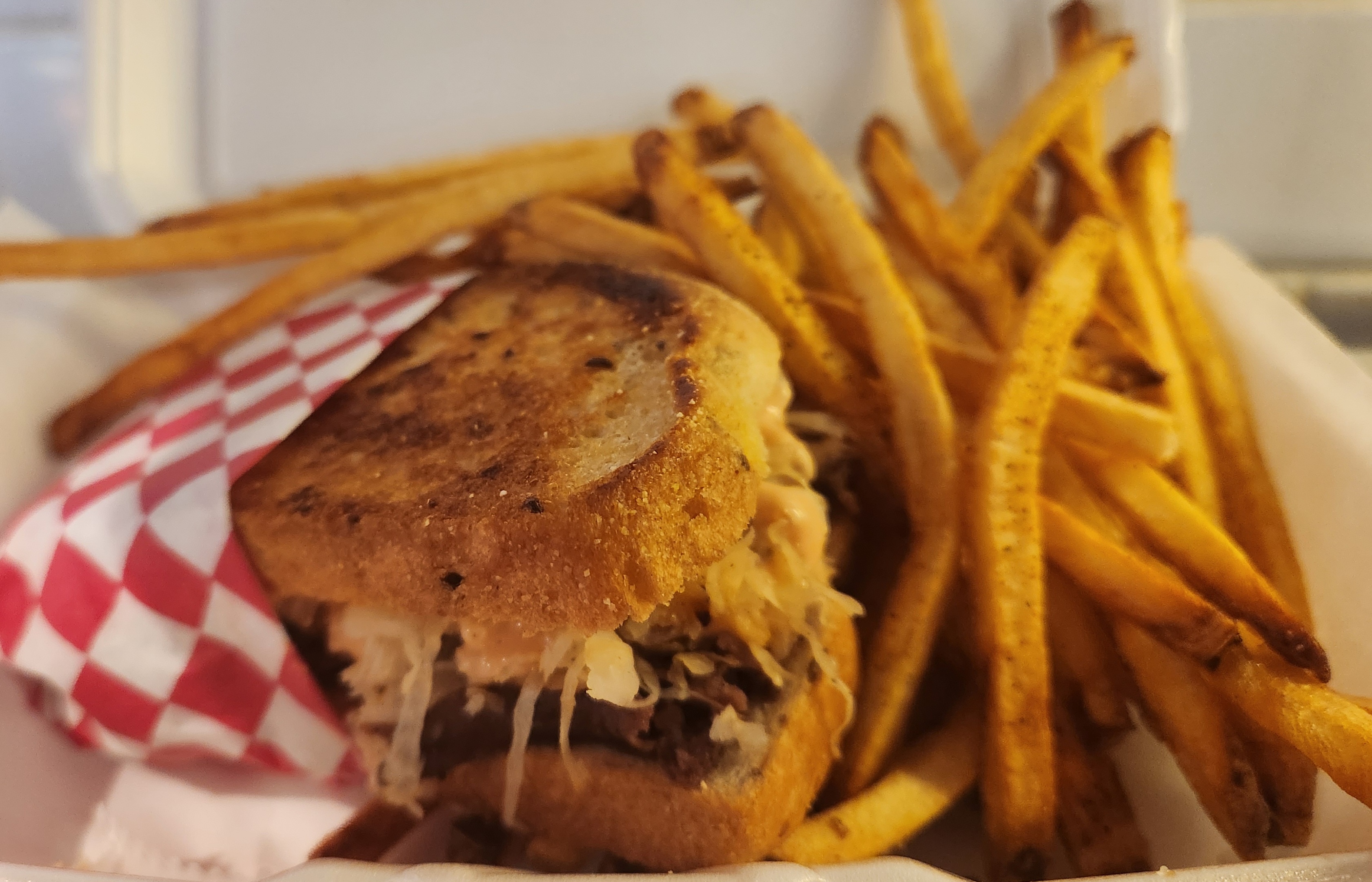Classic patty melt with fries